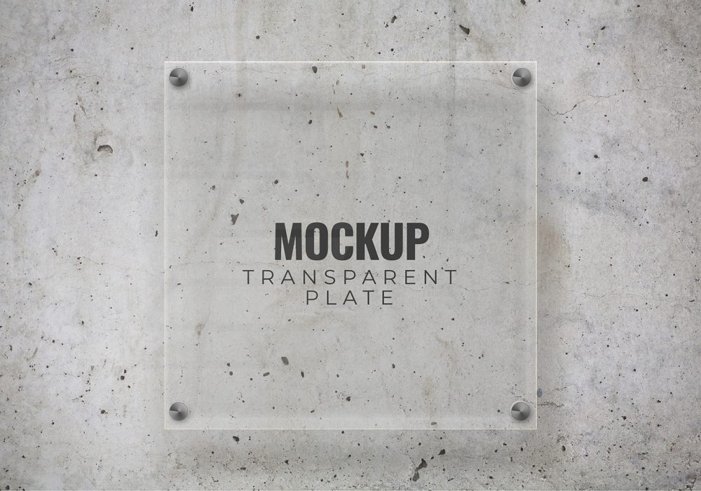 Transparent plate mockup